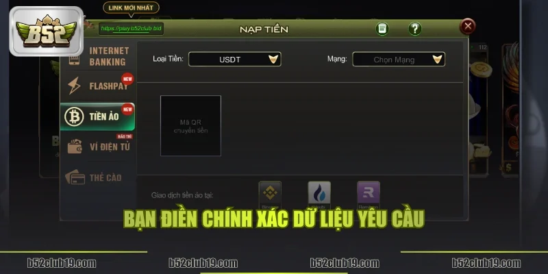 Bạn điền chính xác dữ liệu yêu cầu